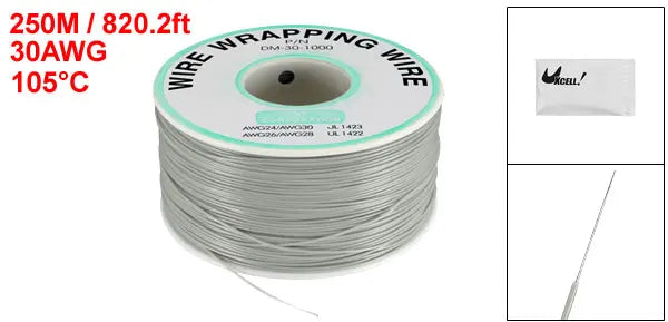 0.58mm Wire OD 200M 250M Electrical Wire Wrapping Wire Tin Plated Copper Wire PCB Solder Cable P/N DM-30-1000 30 AWG for Laptop