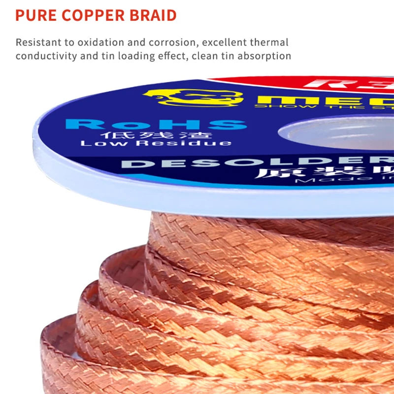 10pcs/lot MECHANIC Solder Wick Remover Desoldering Wire 1.0/1.5/2.0/2.5/3.0/3.5/4.0mm Desoldering Braid BGA Soldering Tools