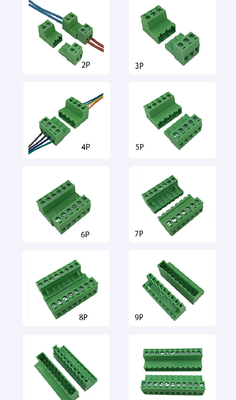 10pcs/sets Female Male Plug Aerial Butt Welding 2EDGRK 15EDGRK-5.08mm 2P-24P Plug-in Solder-free Wire Terminal Block Connector