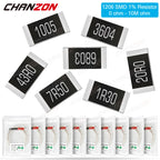 100Pcs SMD 1206 Resistors 0ohm - 10M Ohm 1/4W 1% High Precision Film Chip Fixed Resistance 0.01 0.22 4R7 100 220 330 1K 10K 300K