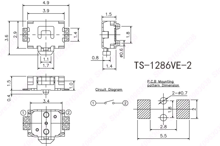 20Pieces 12V Side Push Button Tact SW Momentary Tact Switch 4Pin SMD 3X4mm/3.5x4.7mm/4x6mm for Phone/MP4/Keys