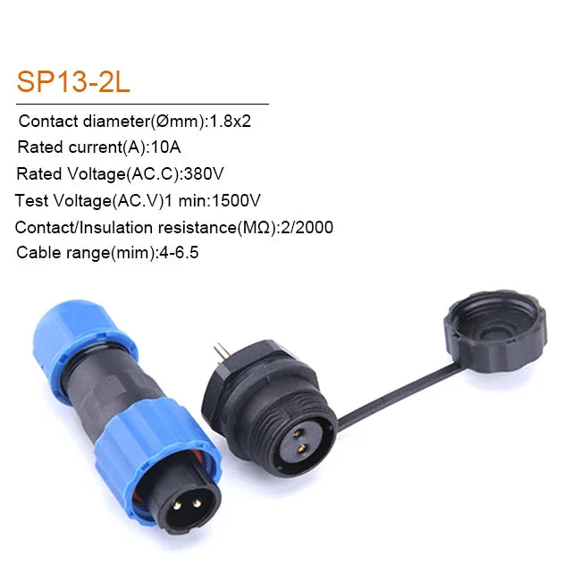 Waterproof Connector IP68 SP13 2/3/4/5/6/7/9PIN  Male Plug & Female Socket  Panel Mount Wire Cable Connector Aviation Plug