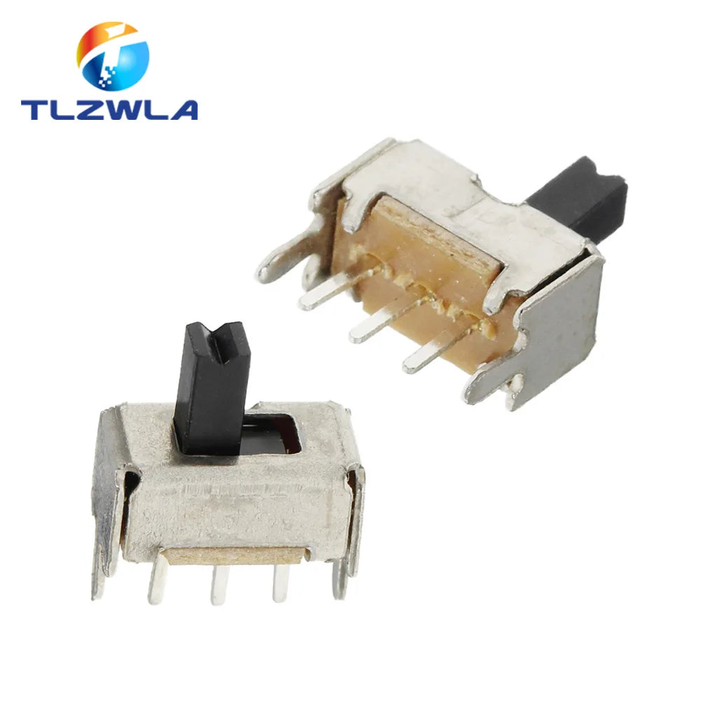 100PCS SS12D07 Mini Vertical Slide Switch 1P2T 3 Pin Toggle Switch SMD PCB DPDT Vertical Switch High Quality