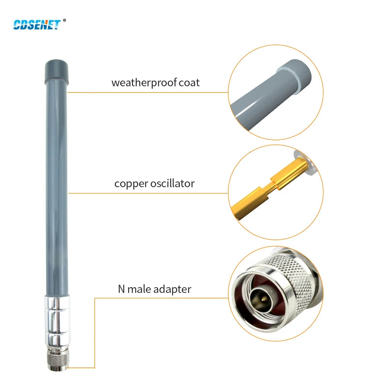 LoRa Helium Miner Hotspot Outdoor 868MHz 915MHz Antenna N Male Aerial RAK  Waterproof Long Range 3dBi CDSENET TX/868/915-BLG-26