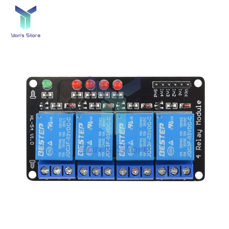 3V 3.3V 1/2/4 Channel Relay Module Low Level Trigger Liluminated Relay with Lamp Relay Output 4 Way Relay Module for Arduino
