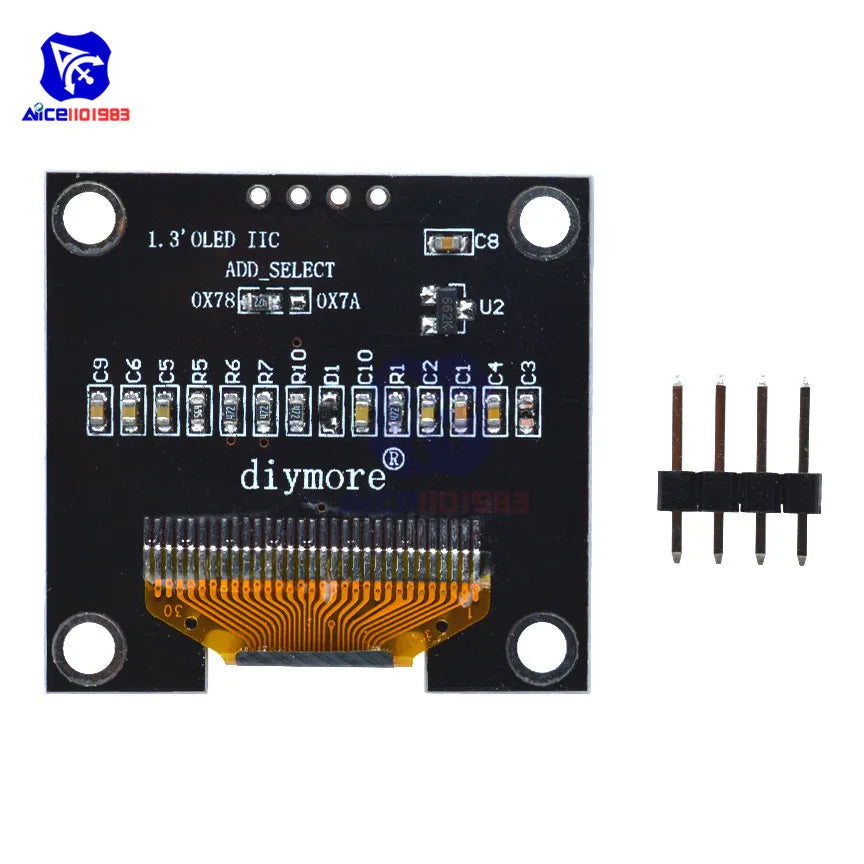 diymore 1.3" White/Blue 128*64 OLED LCD Display Module 4PIN IIC I2C Serial 128x64 SSH1106 for Arduino