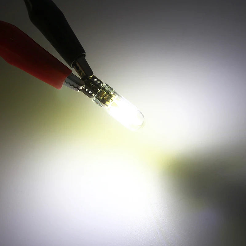 2pcs T10 LED W5W Cob Glass Car Light Bulb 194 168 LED Automobiles Interior Light Dome Reading Lamp License Plate Clearance Light