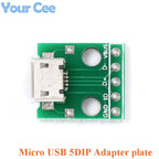 5pcs/1pc USB To DIP Adapter Pin Board Micro / Mini / Port USB Male and Female Head 2.0/3.0/3.1 Type-C to DIP Converter Plate
