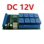 DC 12V 24V 8ch Optically Isolated IN USB COM Relay Module UART RS232 Serial Port Switch Board Digital Collector PLC