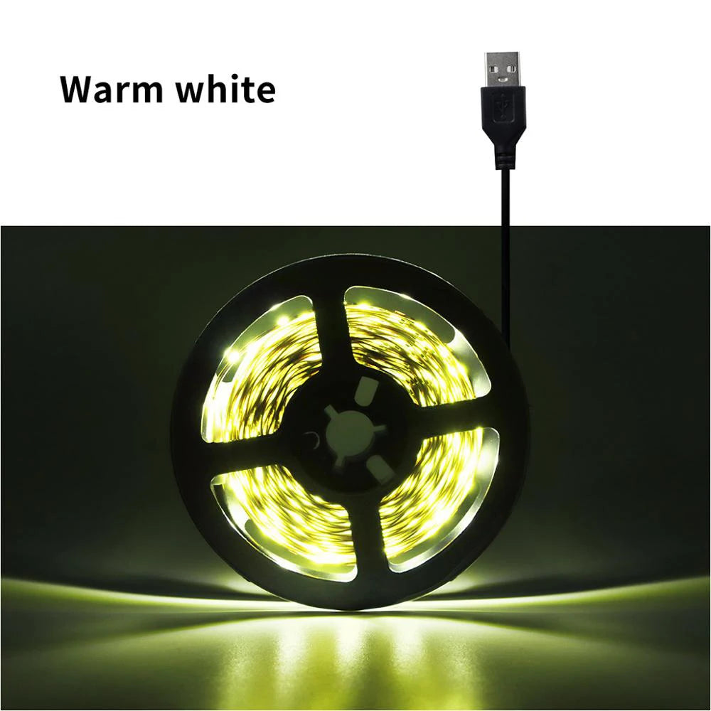 5V USB Led Strip Light SMD 2835 1M 2M 3M 4M 5M White/Warm White  Flexible Lighting Ribbon TV Background Tape Home Decor Lamp