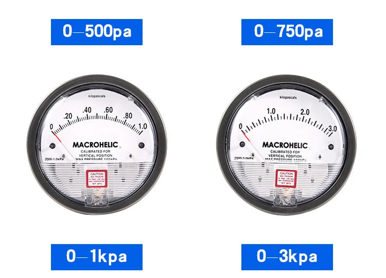 Differential Pressure Gauge Professional Barometer Aluminum Alloy Mechanic Customize Manometer for Medical Equipment Etc.