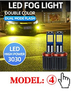2PCS Strobe Car Fog Lamp H1 H3 H8 H11 LED 9005 HB3 9006 Hb4 H7 Auto Daytime Running Light Flash Driving Bulb White