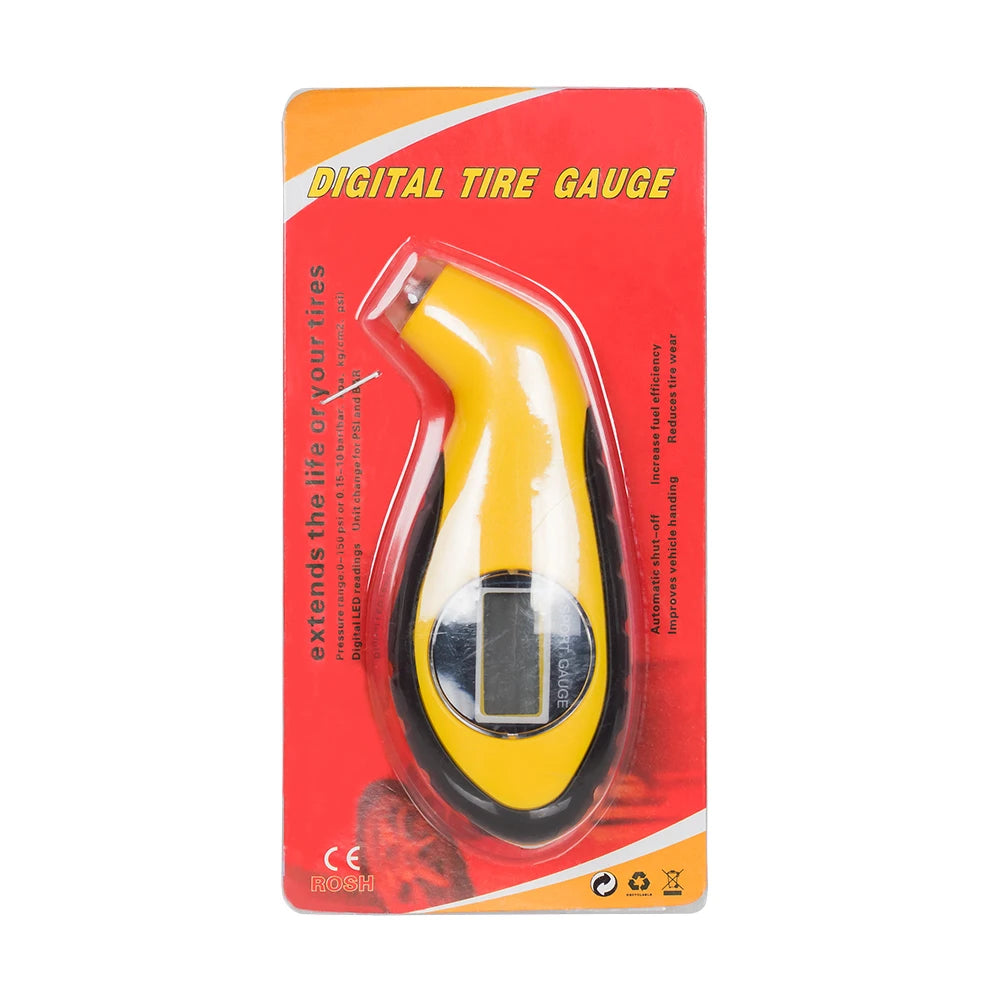 Digital Tyre Air Pressure Gauge Meter LCD Electronic Car Tire Manometer Barometers Tester Tool For Car Motorcycle Security Alarm