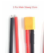XT30 Pigtail Plug Male and Female Connector with 100mm/150mm 16AWG Tinned Wire Cable for RC Lipo Battery FPV Drone Charger