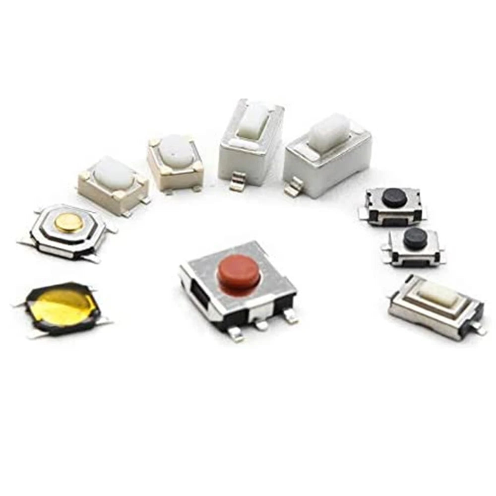 250Pcs 10-Types Tactile Push Button Switch Car Remote Control Keys Button Touch Microswitch