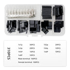 Dupont Connector 2.54mm Cable Jumper Wire Pin Header Housing Kit Male Crimp Pins+Female Pin Terminal Connector Electric Cable