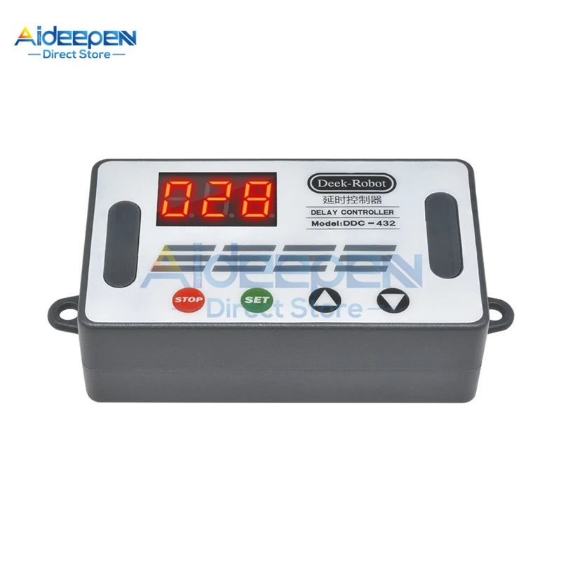DDC-432 DC 5V-30V Dual MOS Time Delay Relay High Level Trigger LED Digital Display Cycle Time Timer Delay Switch Circuit 12V 24V