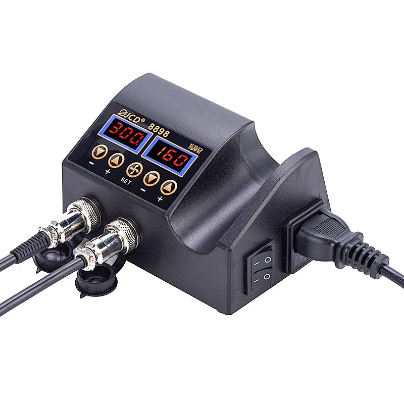 JCD 2 in 1 750W Hot Air Gun LCD Digital Display Welding Soldering Rework Station for Cell-phone BGA SMD PCB IC Solder Iron 8898
