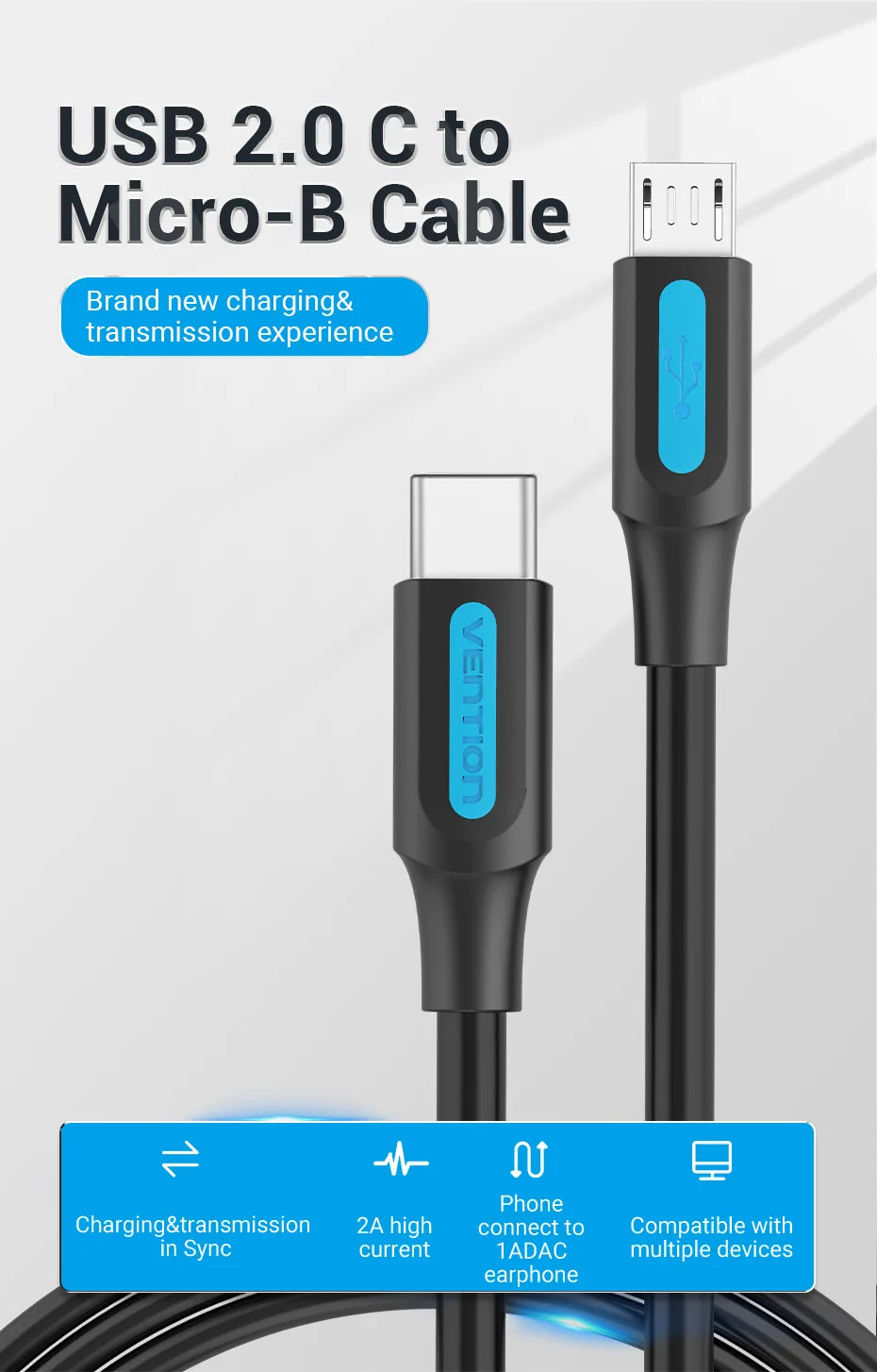 Vention Type C to Micro USB Cable Fast Charging Type-C Adapter for Samsung Huawei Xiaomi MacBook Pro OTG Mobile Phone Micro USB