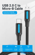 Vention Type C to Micro USB Cable Fast Charging Type-C Adapter for Samsung Huawei Xiaomi MacBook Pro OTG Mobile Phone Micro USB