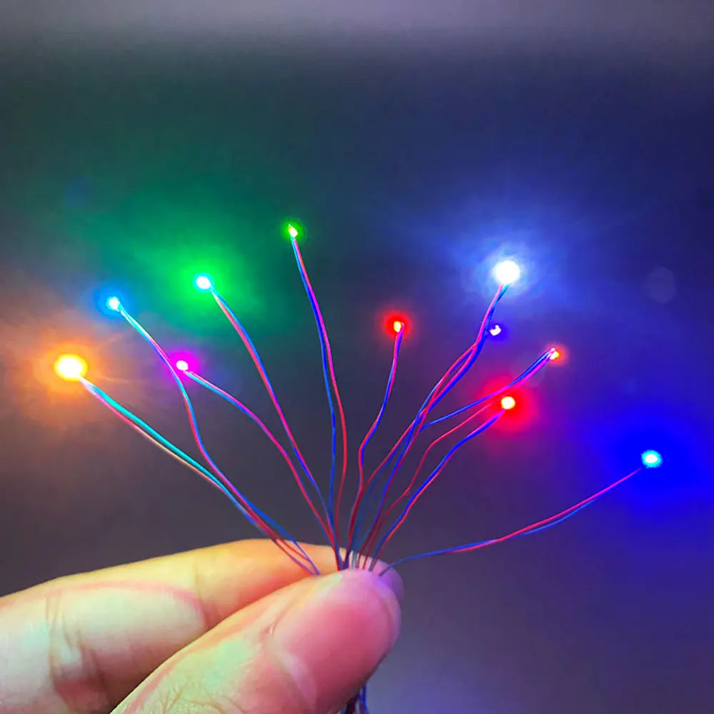 20pcs 12V 0805 1206 0603 Micro SMD Led Lamp Model Train DIY Model Making HO N OO Scale Pre-Soldered Micro Litz Wired Chip