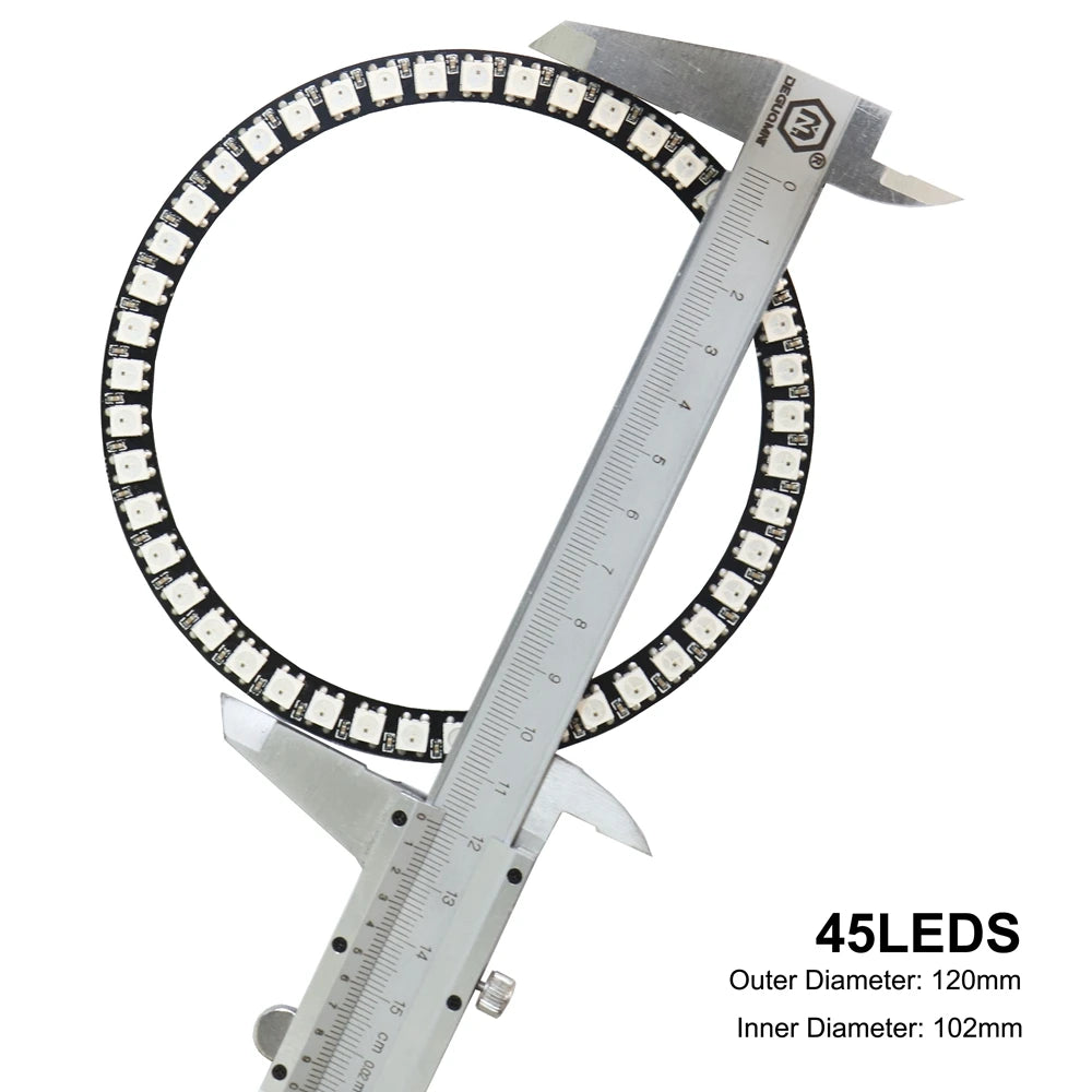 WS2812B 8/16/24/35/45LEDs Pixel Ring SP110E Controller USB Kit RGB Ring Individul AddressabIe WS2812 IC BuiIt-in Lights DC5V