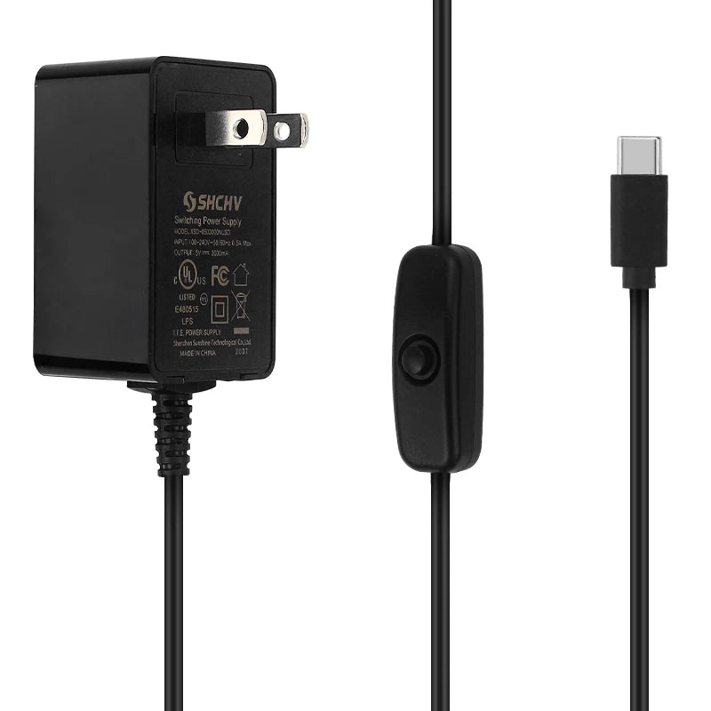 Raspberry Pi 4 Power Supply 5V 3A USB Type C Power Adapter with Switch CE Certification Charger for RPi 4B Orange Pi 3 4 LTS
