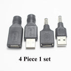 1pcs Commonly Used USB Set 5.5*2.1/5.5x2.1mm Female Jack to USB 2.0 Male Plug DC Power Male to Female Connector Adapter