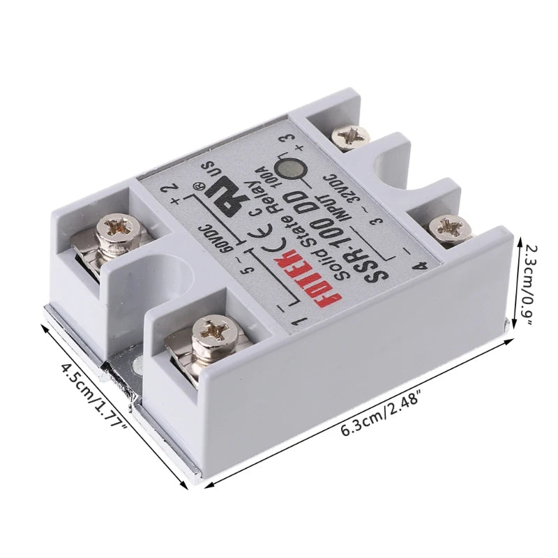 SSR-100 DD Solid State Relay Module 100A 3-32V DC Input  5-60V DC Output Relay