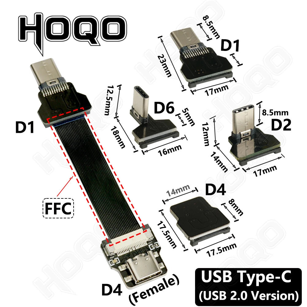 FFC Mini Micro USB Extension Type-C Ribbon Cable 90 FPV Slim Flat Soft Flexible FPC Charge FPV Brushless Handheld Gimbal Monitor