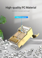 Vention RJ45 Connector Cat8 8P8C Modular Ethernet Cable Cat 8 FTP Head Plug Gold Plated 40Gbps Crimp Network Connerctor Cat8