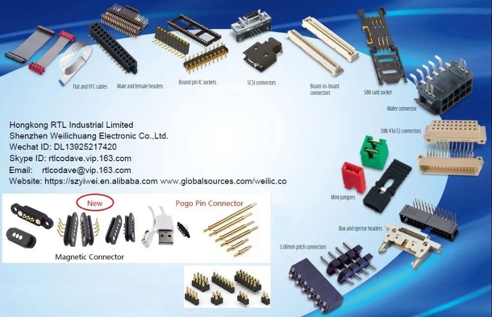 1 Set 2A 3A JST SM Plug DC Magnetic Pogo Pin Connector 2 3 4 5 6 Pin Male Female 2.54 mm Socket Adapter for LED Strip Lamp