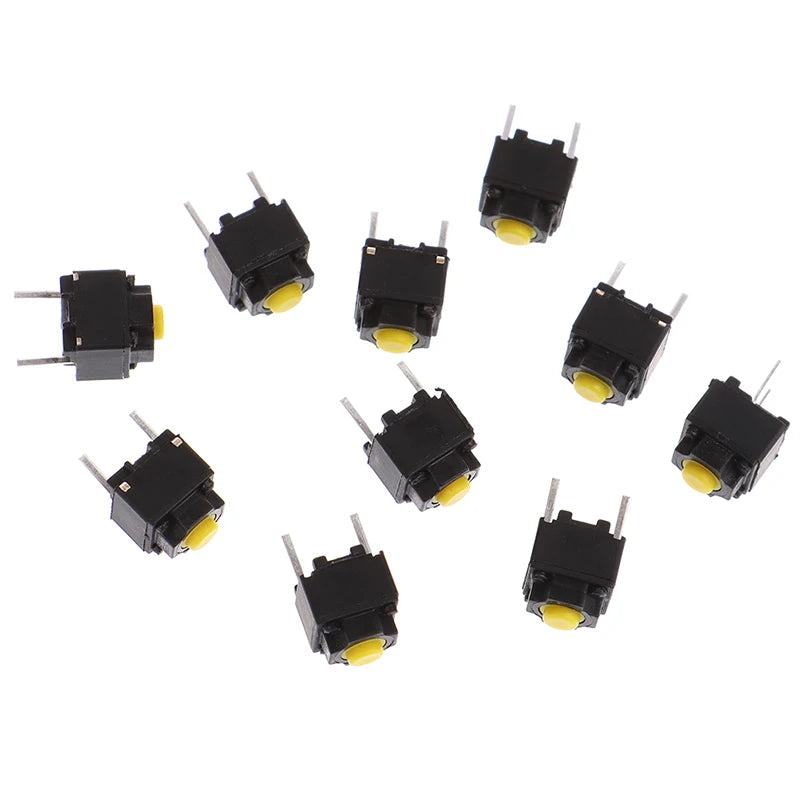 10pcs 6*6*7.3mm Mute Button Silent Switch Wireless Mouse Wired Mouse Button Micro Switch Yellow Push Button Switch