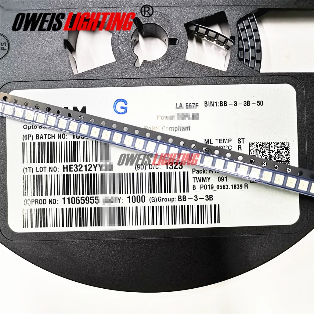 10pcs LA E67F-BACA-24-3A4B-Z 3528 AMBER SMD LED PLCC-4 Common Cathode 612-624nm 50mA 2.15v 2675mcd ( LA E67F LAE67F ) LIGHT BEAD