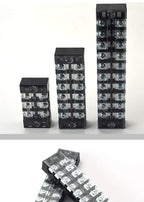 1PCS Double Row Terminal Block Fence Screw Ribbon Wire Connector 600V 15A25A45A 3/4/6/8/10/12 Optional