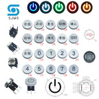 SJMS 5Pcs 6*6*9.5mm 6PIN DIP Through Hole Micro Push Button Tactile Momentary With LED Switch Tact Push Indication  Button mode