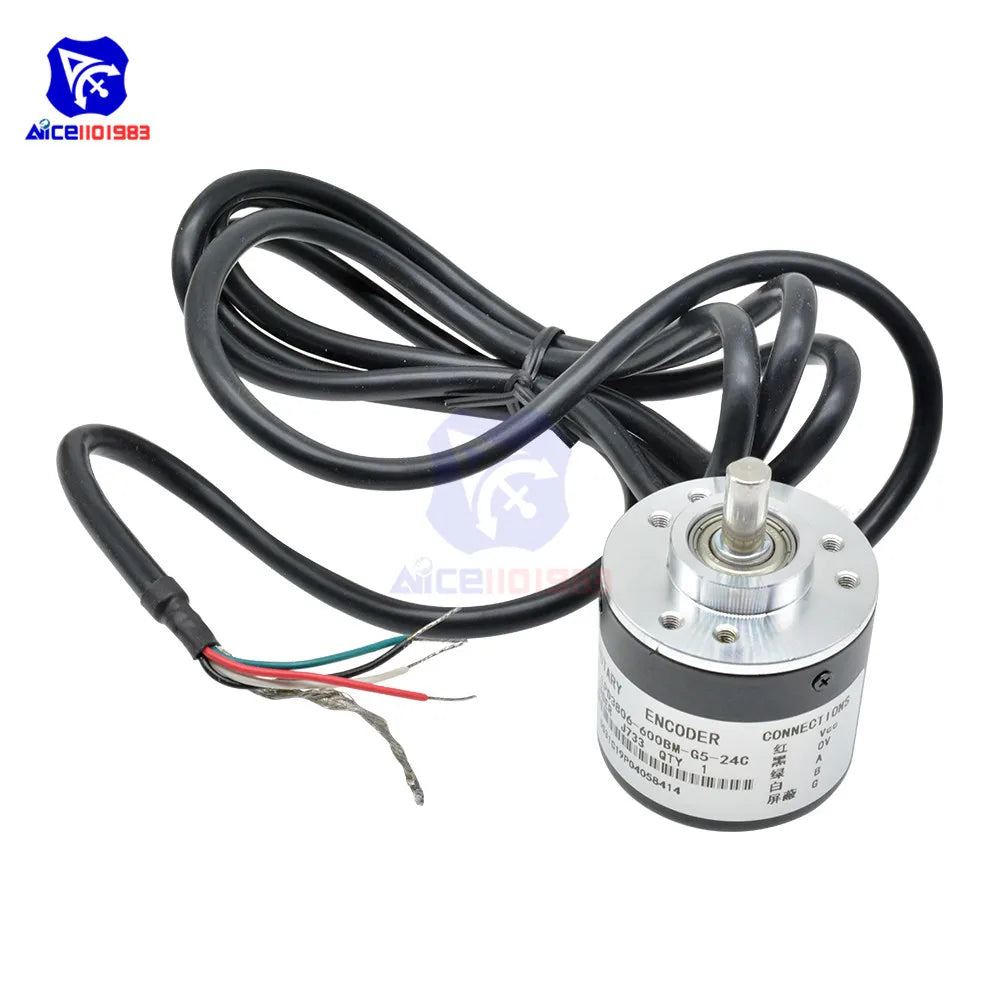diymore Encoder 360 P/R / 600 P/R Photoelectric Incremental Rotary 5-24V AB Two Phases 6mm Shaft