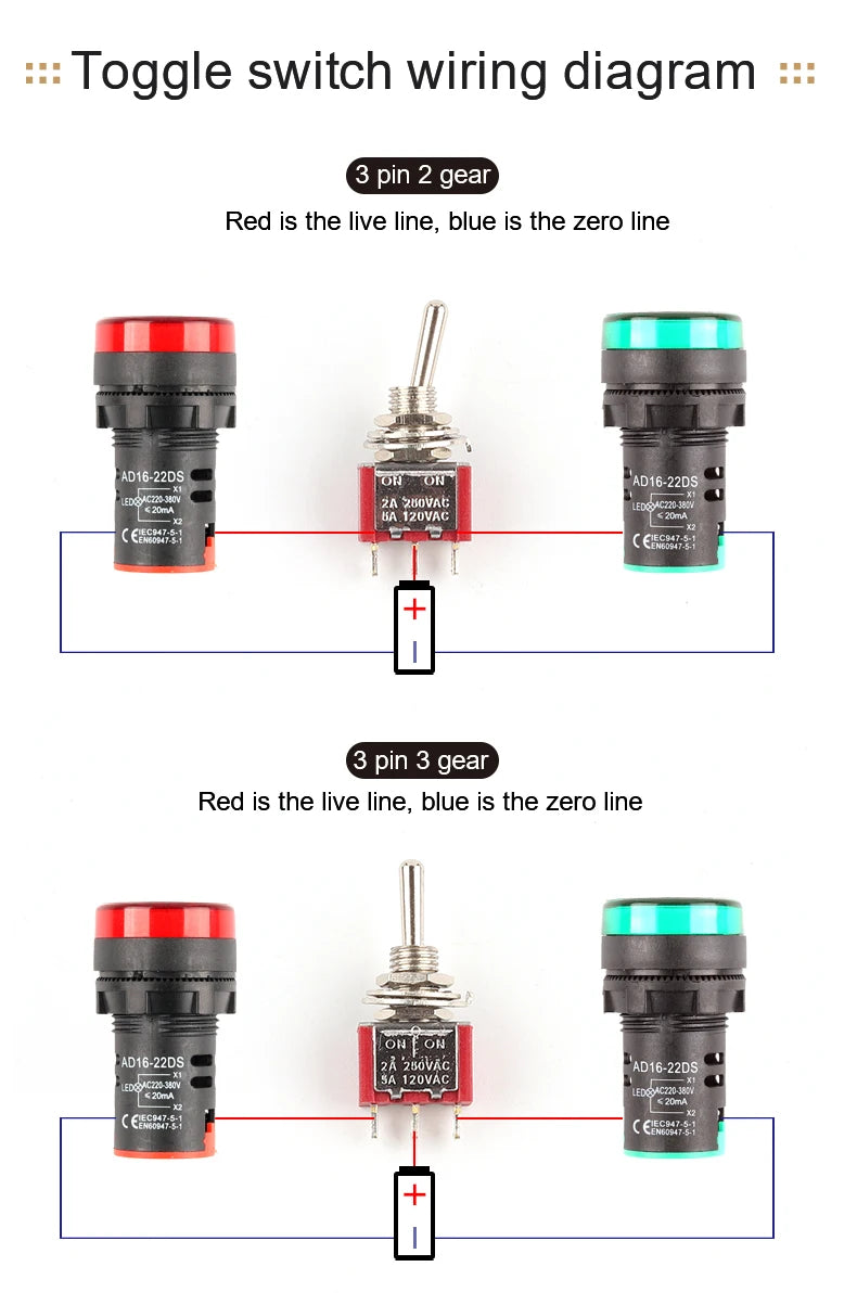5PCS 6mm Miniature Toggle Switch MTS 102/103/202/203/302/304/402/403 ON-OFF-ON 5A125V 2A250V 3/6/9/12 Pin Mounting Equipment
