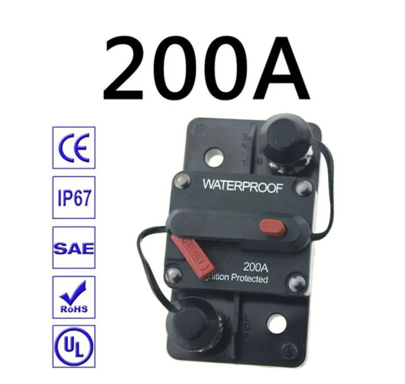 Brand 30A 40A 50A 60A 70A 80A 100A 120A 150A 200A 250A 300A AMP Circuit Breaker Fuse Reset 12-48V DC Car Boat Auto Waterproof
