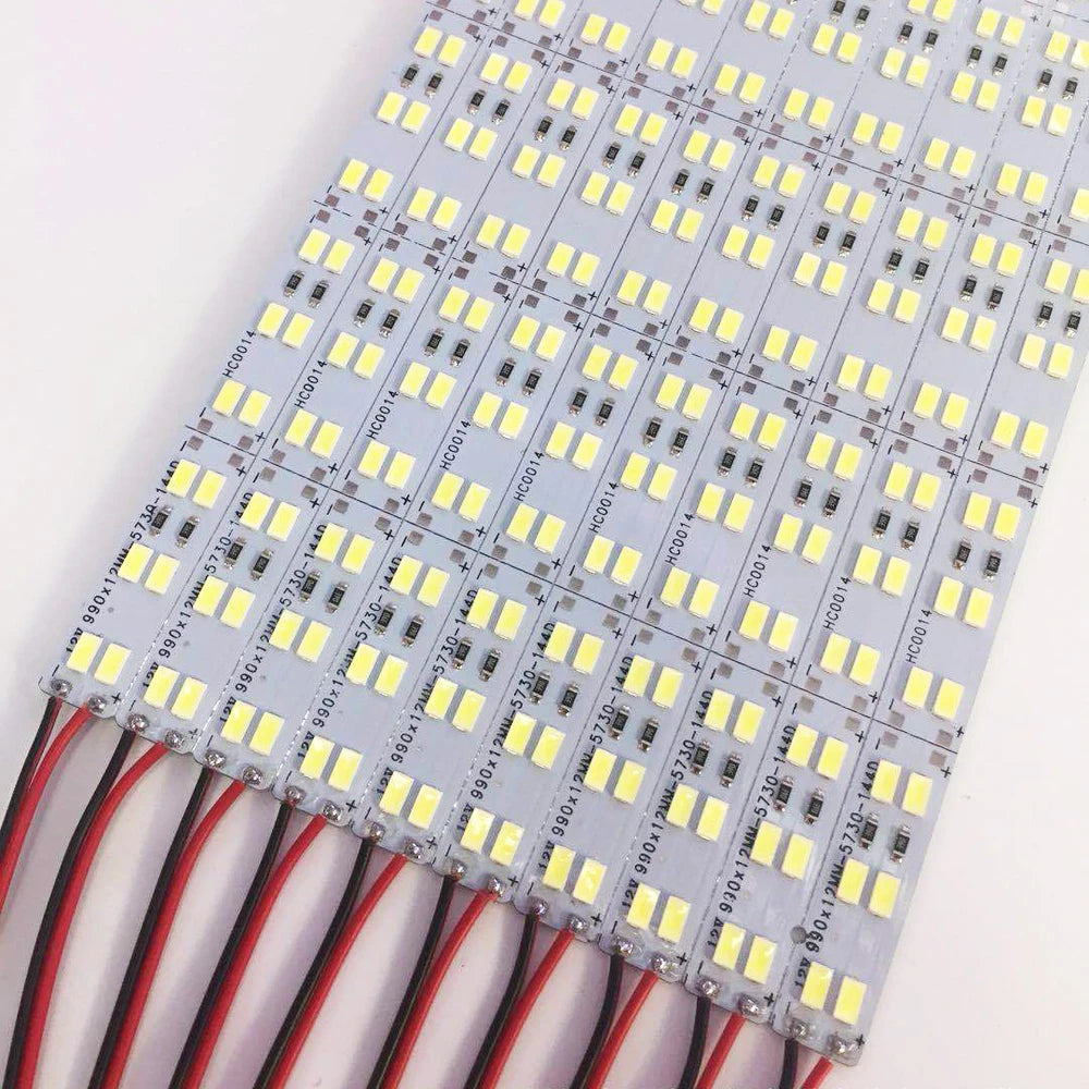 10PCS 8CM 25CM 50CM 12V 24V LED Hard Rigid Strip Bar Light Double row led strip 144leds/m SMD 5730 Superbright Warm Cool White