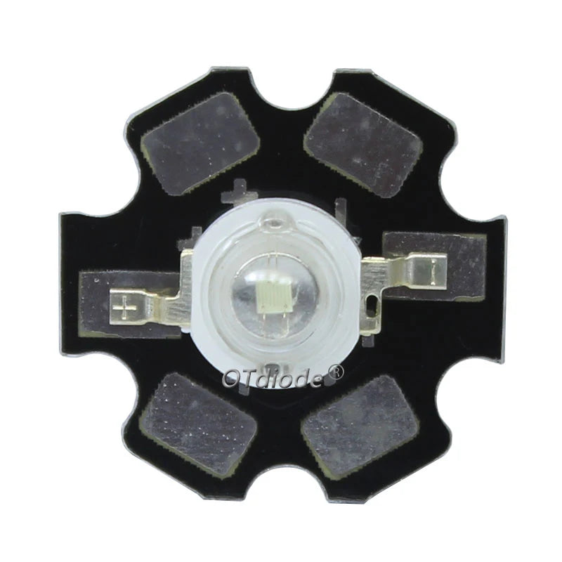 10pcs 1W 3W High Power LED Full Spectrum White Warm white Green Blue Deep Red 660nm Royal blue IR UV With 20mm Black Star PCB