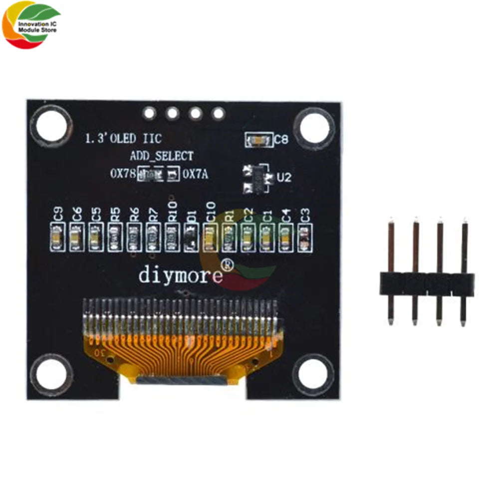 1-5PCS 1.3" IIC Digital OLED Display Module Serial 128x64 SSH1106 White Blue LCD LED Screen Board I2C Communicate for Arduino