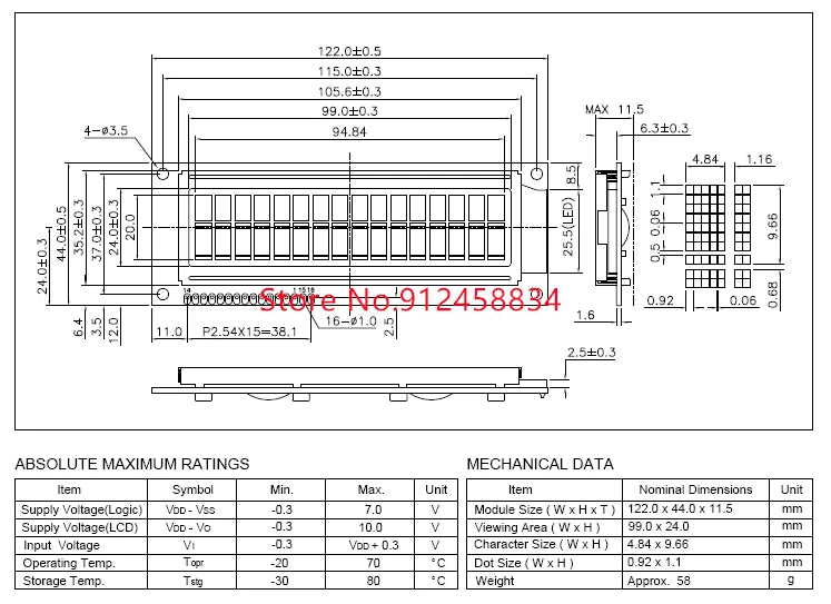 Big Large 16x2 1602 Russian Cyrillic Font Character  LCD Display STN Blue Cmpatible WH1602L-TMI-CT free ship