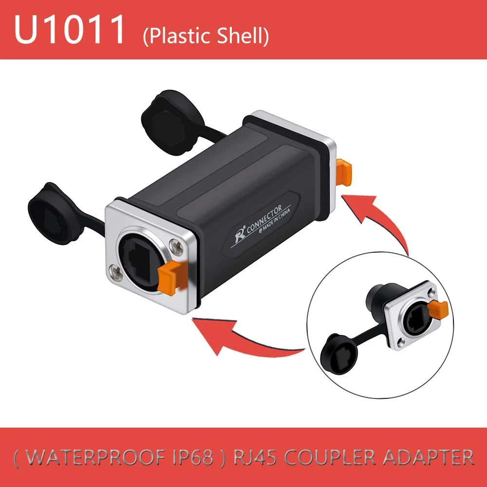 1pc New Arrival Waterproof Network Connector RJ45 Ethernet Connector Female Panel Mount Sockets IP65 Level