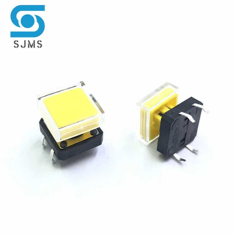 10pcs B3F Tactile Push Button Switch +A14 Color Hat 10pcs + Transparent Cap 10pcs Momentary Tact Touch Micro Switch 12*12*7.3mm