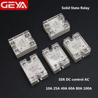 Big Sale GEYA Single Phase Solid State Relay SSR 40DA/60DA/80DA/100DA DC control AC with Pastic Cover 100A SSR DA
