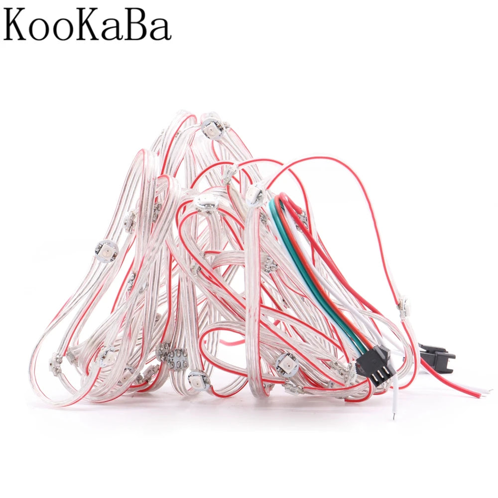 10/25/50/100Leds/String WS2812B Pixels RGB LED Strip Module Heatsink Board Nodes Addressable Individually DC5V