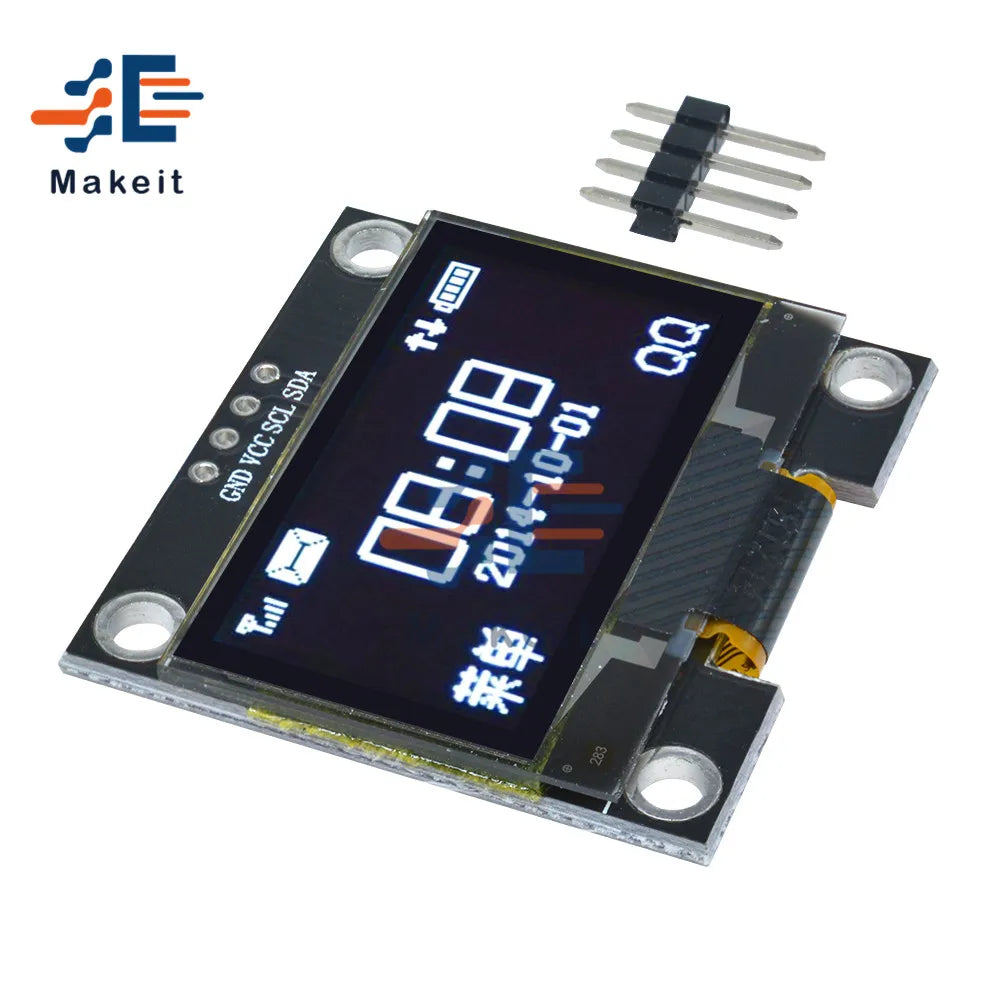 1.3 Inch 1.3" OLED LCD Display White/Blue Screen Module 4PIN IIC I2C Serial 128x64 SSH1106 12864 LCD Screen Board for Arduino