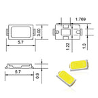 500PCS SMD LED 2835 5730 Chip 0.5W 1W 3V 6V 9V 18V 30V Beads Light White 4000K 120LM Surface Mount PCB Light Emitting Diode Lamp