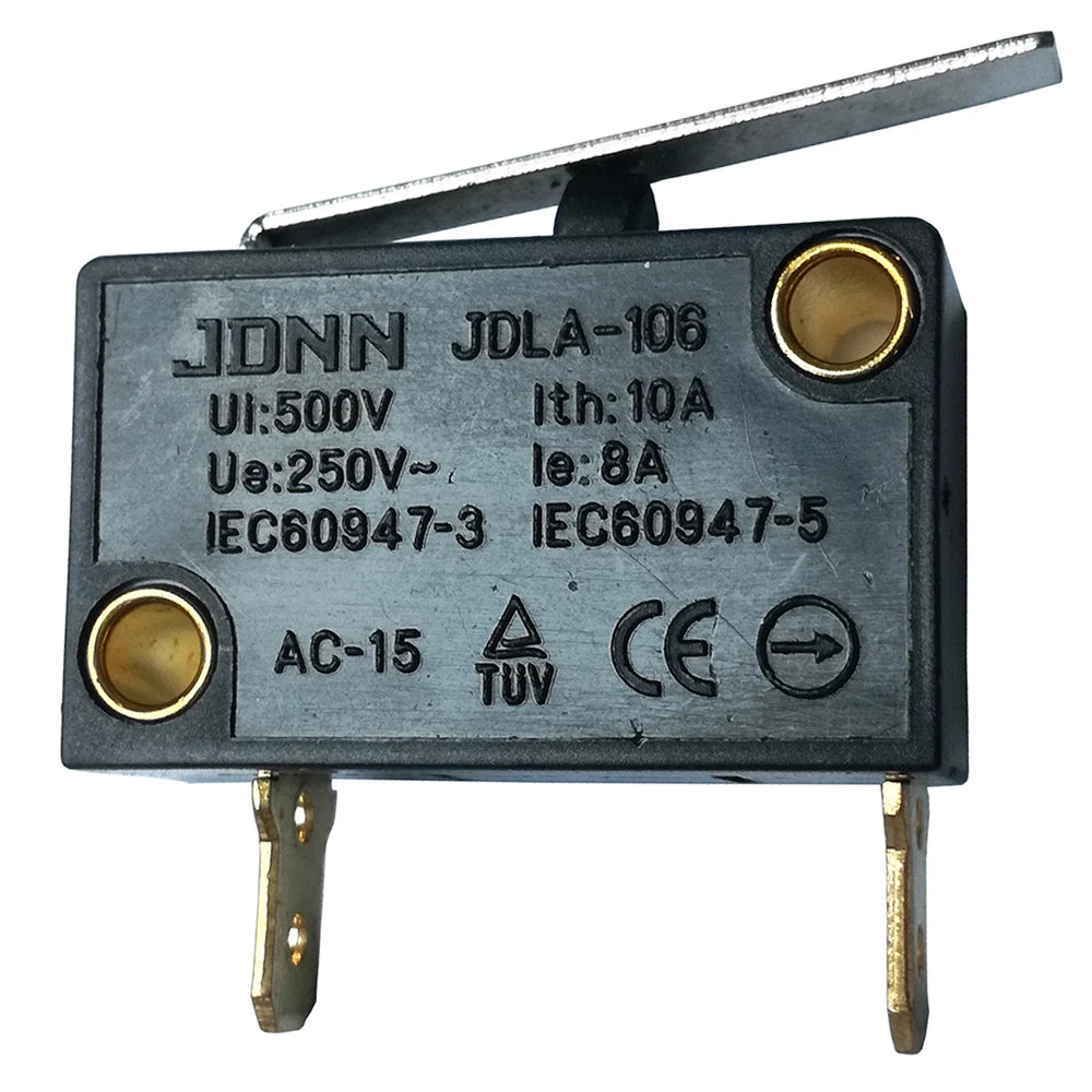 JDNN JDLA-106 Straight Long Lever Bend Long Arm Micro Switches Microswitch 80A 250V 2 Pins, 2-Pack